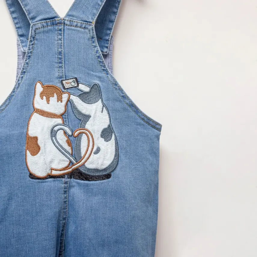 Overdo Salopet Kot Nakışlı Açık Mavi - 3