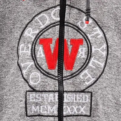 Overdo Unisex Ceket Kapüşonlu Style Nakışlı Kırmızı - 5