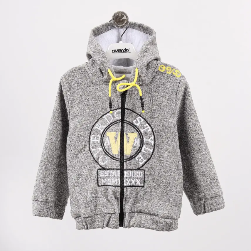 Overdo Unisex Ceket Kapüşonlu Style Nakışlı Sarı - 4