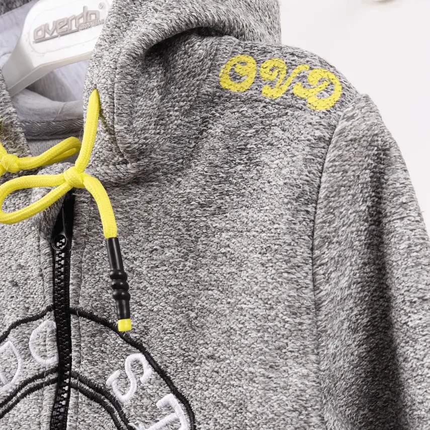 Overdo Unisex Ceket Kapüşonlu Style Nakışlı Sarı - 2