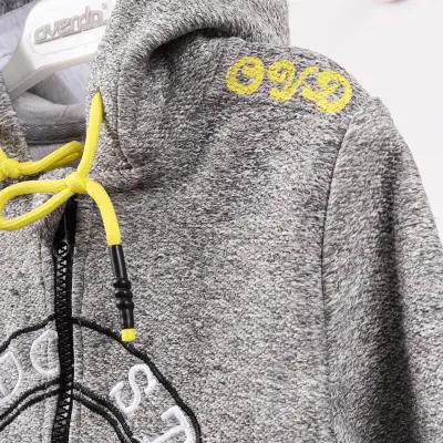 Overdo Unisex Ceket Kapüşonlu Style Nakışlı Sarı - 5