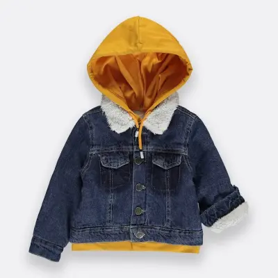 Overdo Unisex Ceket Kapüşonlu Welsoft Kot Sarı - 8