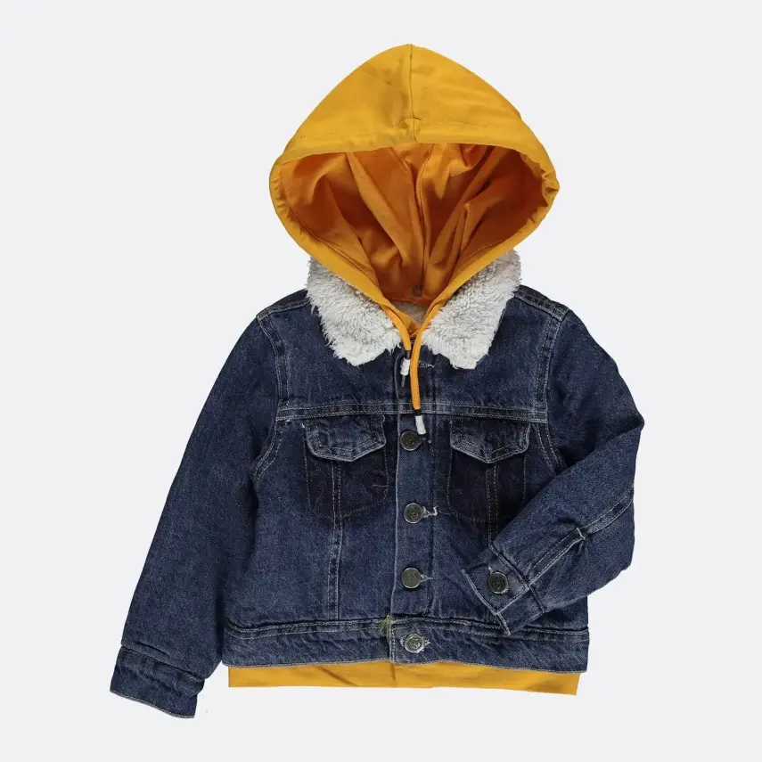 Overdo Unisex Ceket Kapüşonlu Welsoft Kot Sarı - 19