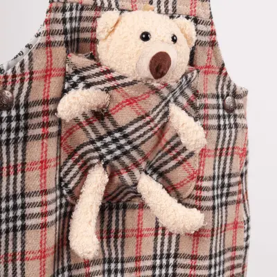 Overdo Unisex Salopet Ayıcıklı EkoseO Bej - 2