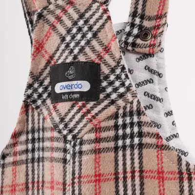 Overdo Unisex Salopet Ayıcıklı EkoseO Bej - 3