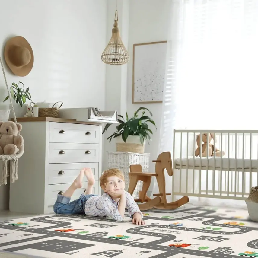 Parklon Filler Ve Yol Çift Taraflı Bebek Oyun Halısı 200x150x1.5 cm - 2