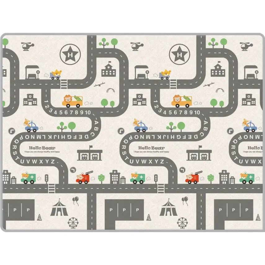 Parklon Filler Ve Yol Çift Taraflı Bebek Oyun Halısı 200x150x1.5 cm - 4