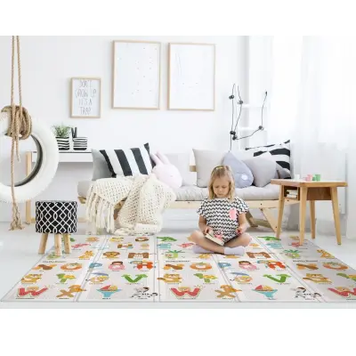 Parklon Mutlu Hayvanlar Alfabe Katlanabilir Bebek Oyun Halısı 140x200x1 cm - 2