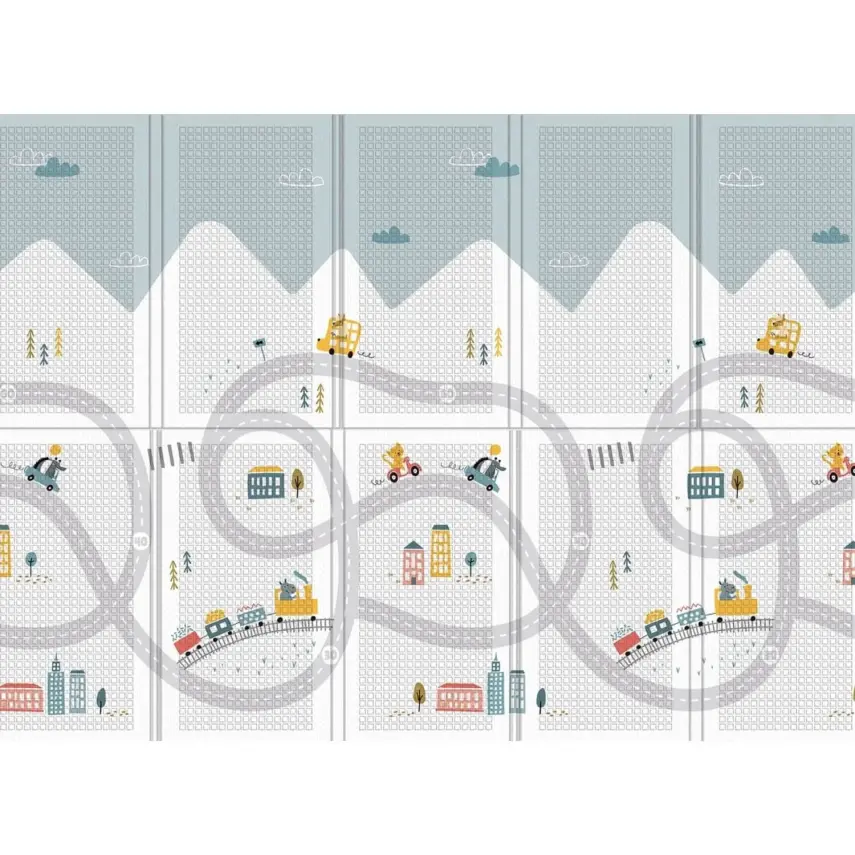 Parklon Mutlu Seyehat Katlanabilir Bebek Oyun Halısı 140x200x1 cm - 1