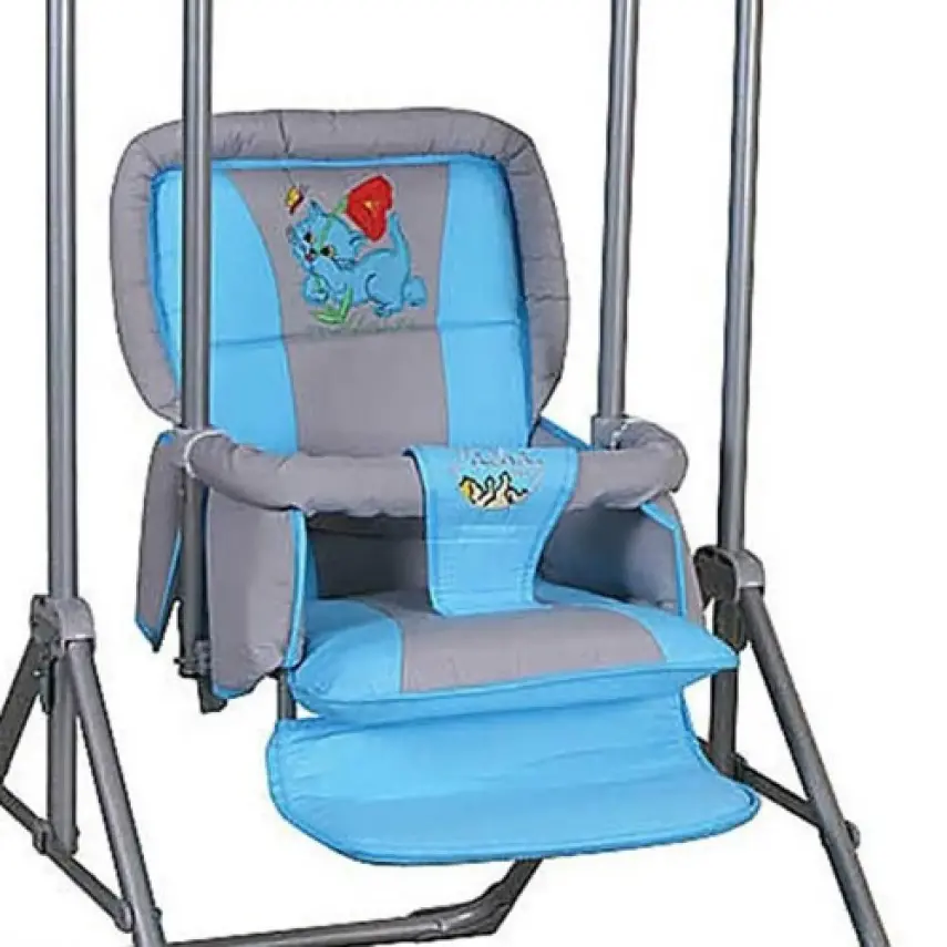 Pasha Baby Lüks Salıncak Gri - Mavi - 3