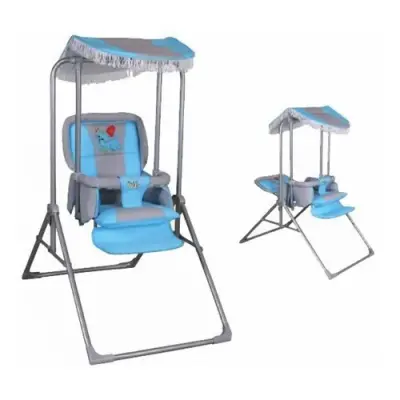 Pasha Baby Lüks Salıncak Gri - Mavi - 2