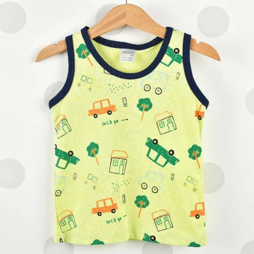 Pelops 2li Takım Atlet Araba Baskılı Fıstık Yeşili - 3