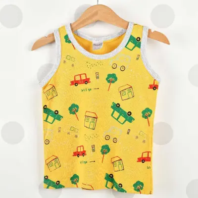 Pelops 2li Takım Atlet Araba Baskılı Hardal - 3