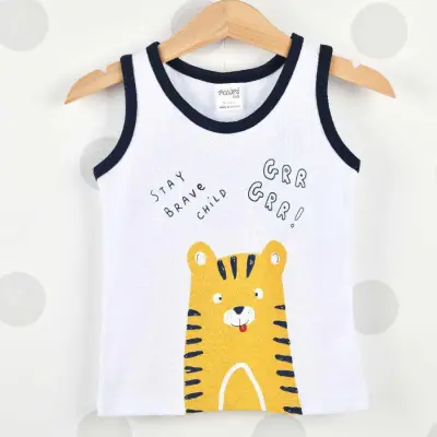 Pelops 2li Takım Atlet Rırr Tiger Baskılı Beyaz - 2