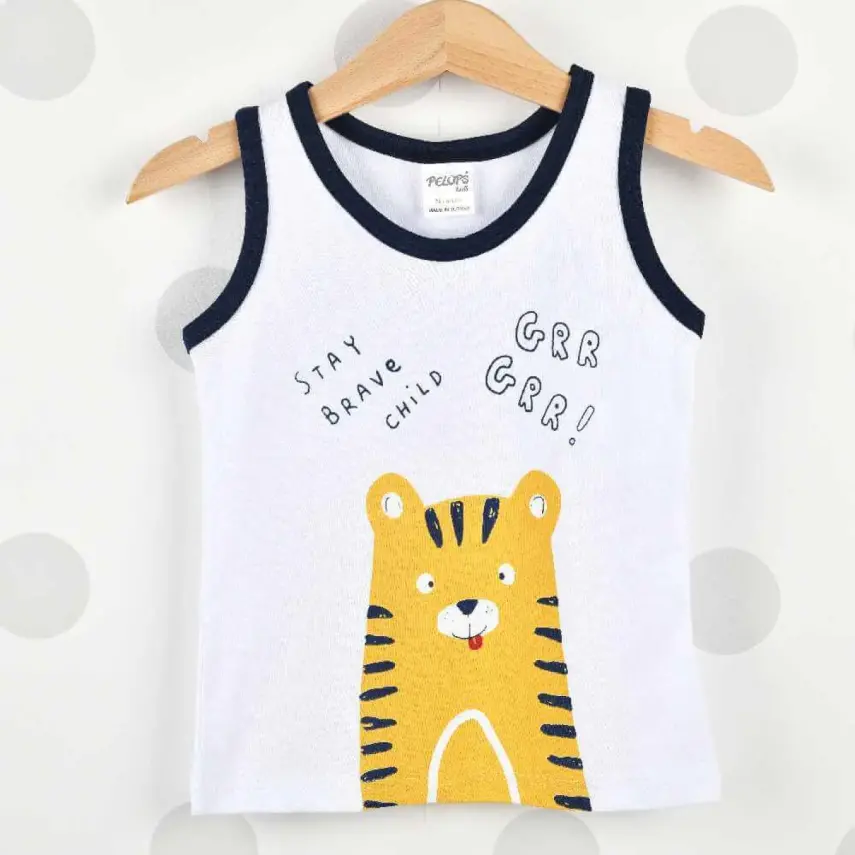 Pelops 2li Takım Atlet Rırr Tiger Baskılı Beyaz - 2