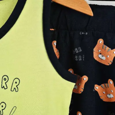 Pelops 2li Takım Atlet Rırr Tiger Baskılı Fıstık Yeşili - 4