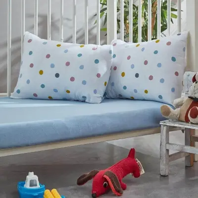 Penye Bebek Çarşaf Ve Yastık Kılıfı Ponpon 60*120 - 2