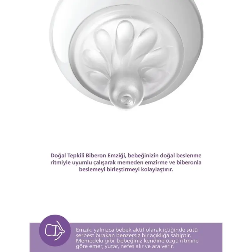Philips Avent Doğal Tepkili PP Biberon 260ml 1+ Ay Mavi - 11