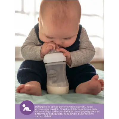 Philips Avent Doğal Tepkili PP Biberon 260ml 1+ Ay Mavi - 7