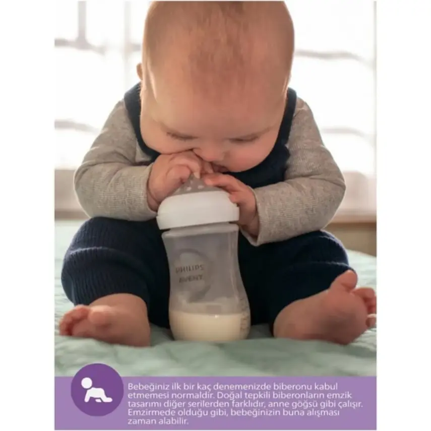 Philips Avent Doğal Tepkili PP Biberon Seti 2li 260ml 1+ Ay - 10