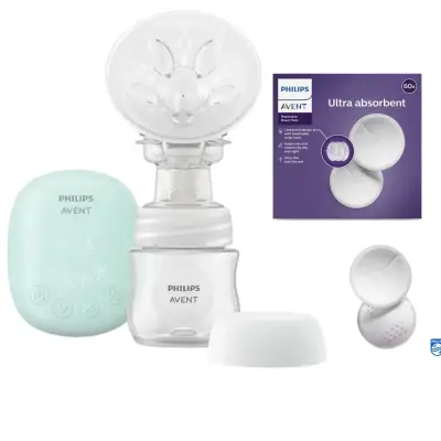 Philips Avent Essentials Tekli Elektrikli Göğüs Pompası+Tek Kullanımlık Göğüs Pedi 60lı