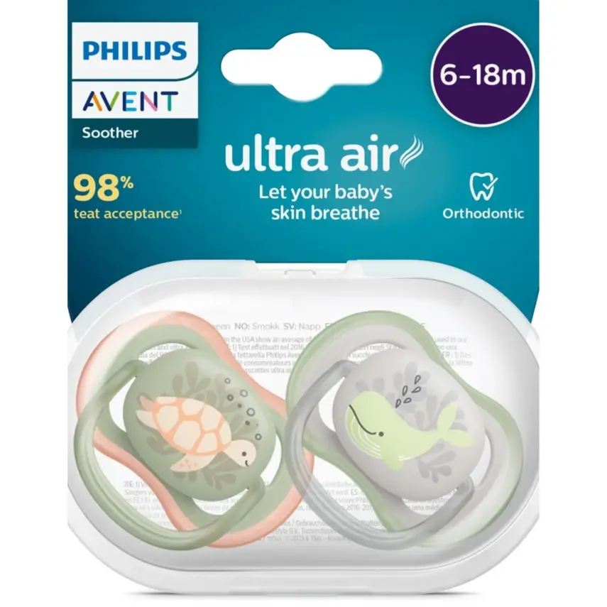 Philips Avent SCF085/60 Soother Ultra Air Emzik 6-18 ay 2li Erkek - 1