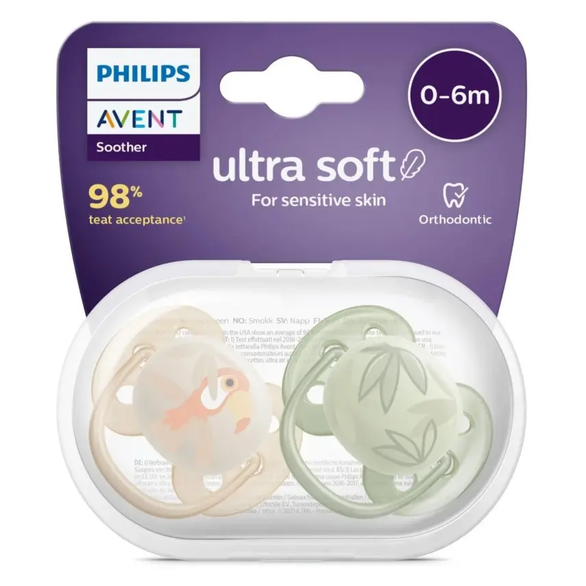 Philips Avent Soother Ultra Yumuşak Emzik 0-6 Ay 2li Erkek  SCF091/07  - 1