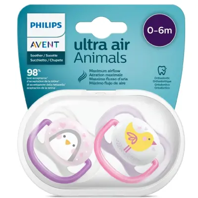 Philips Avent  Ultra Air Silikon Emzik 0-6 Ay Kız SCF080/06