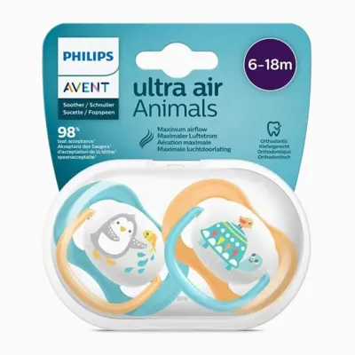 Philips Avent Ultra Air Silikon Emzik 6-18 Ay Erkek  SCF080/07