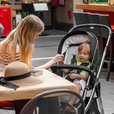 Pierre Cardin Voyager Tek Elle Katlanabilen Çift Yönlü Seyahat Travel Sistem Bebek Arabası Gri - 7