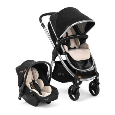 Pierre Cardin Voyager Tek Elle Katlanabilen Çift Yönlü Seyahat Travel Sistem Bebek Arabası Siyah