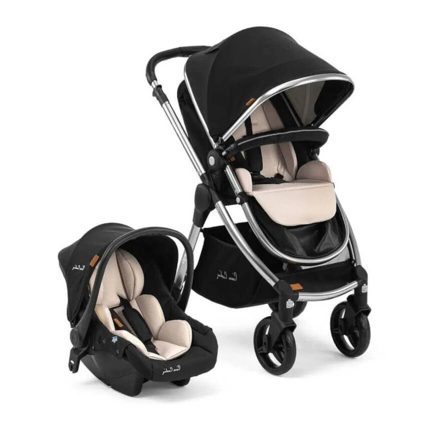 Pierre Cardin Voyager Tek Elle Katlanabilen Çift Yönlü Seyahat Travel Sistem Bebek Arabası Siyah - 1
