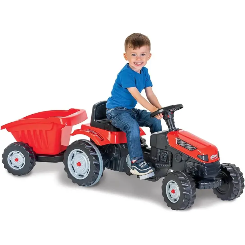 Pilsan Active Römorklu Pedallı Traktör Kırmızı - 6