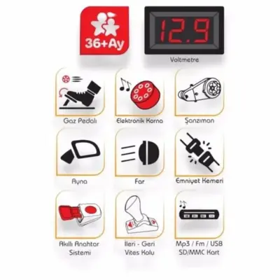 Pilsan Tery Bery 12V Akülü Araba Mavi - 2