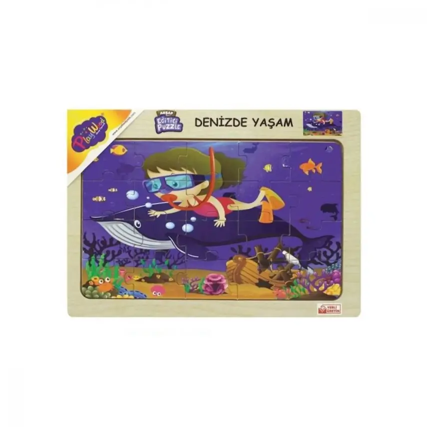 Playwood Ahşap Eğitici Puzzle Denizde Yaşam - 1