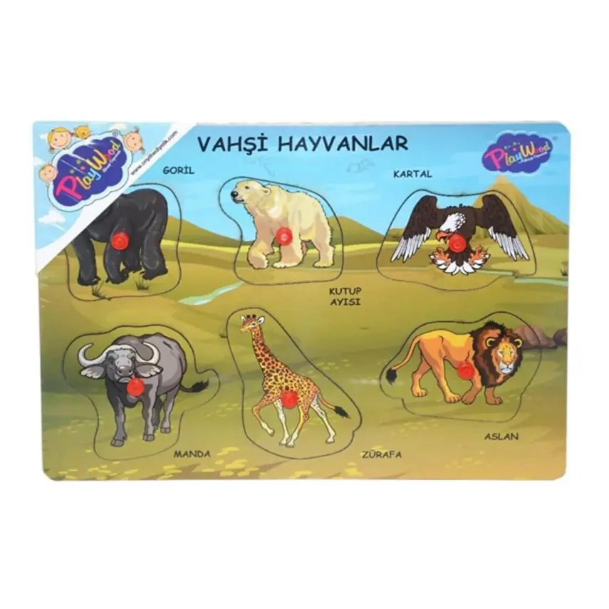Playwood Ahşap Tutmalı Vahşi Hayvanlar - 1