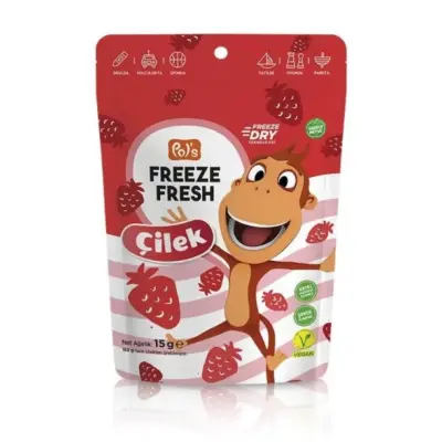 Pol's Freeze Fresh Kukili Dondurularak Kurutulmuş Çilek 15 gr