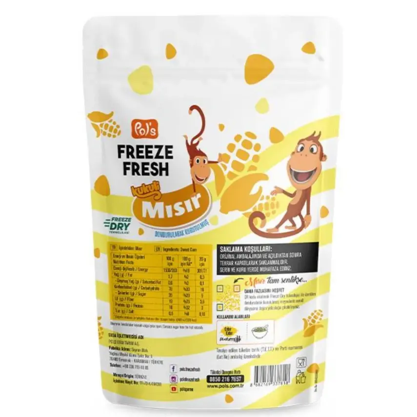 Pol's Freeze Fresh Kukili Dondurularak Kurutulmuş Mısır 25 gr - 2