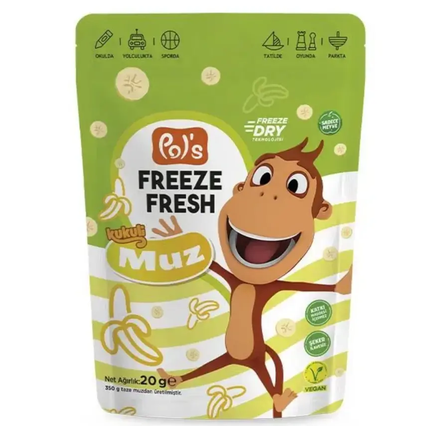 Pol's Freeze Fresh Kukili Dondurularak Kurutulmuş Muz 20 gr - 1