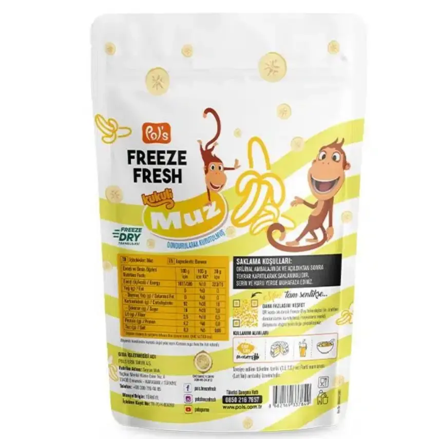 Pol's Freeze Fresh Kukili Dondurularak Kurutulmuş Muz 20 gr - 2