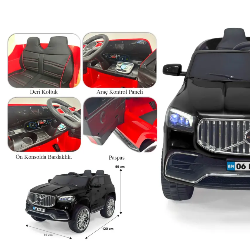 Potenza Akülü Araba Kumandalı 4*2 12 Volt Siyah - 3