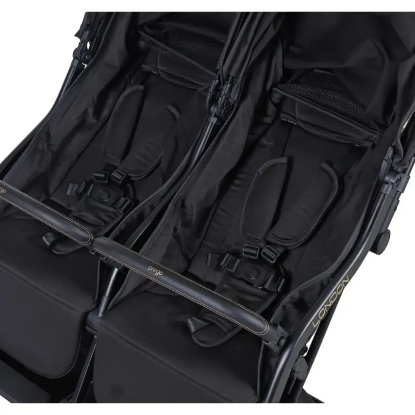 Prego 2236 London Yanyana İkiz Bebek Arabası Siyah - 4