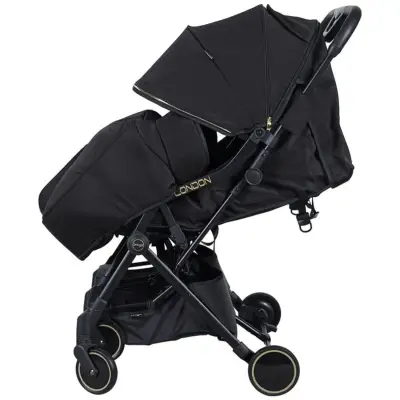 Prego 2236 London Yanyana İkiz Bebek Arabası Siyah - 6