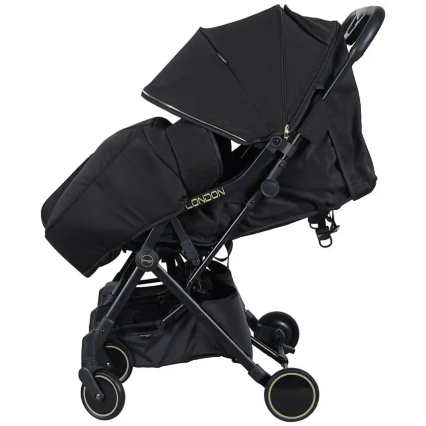 Prego 2236 London Yanyana İkiz Bebek Arabası Siyah - 6