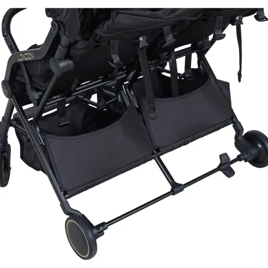 Prego 2236 London Yanyana İkiz Bebek Arabası Siyah - 8