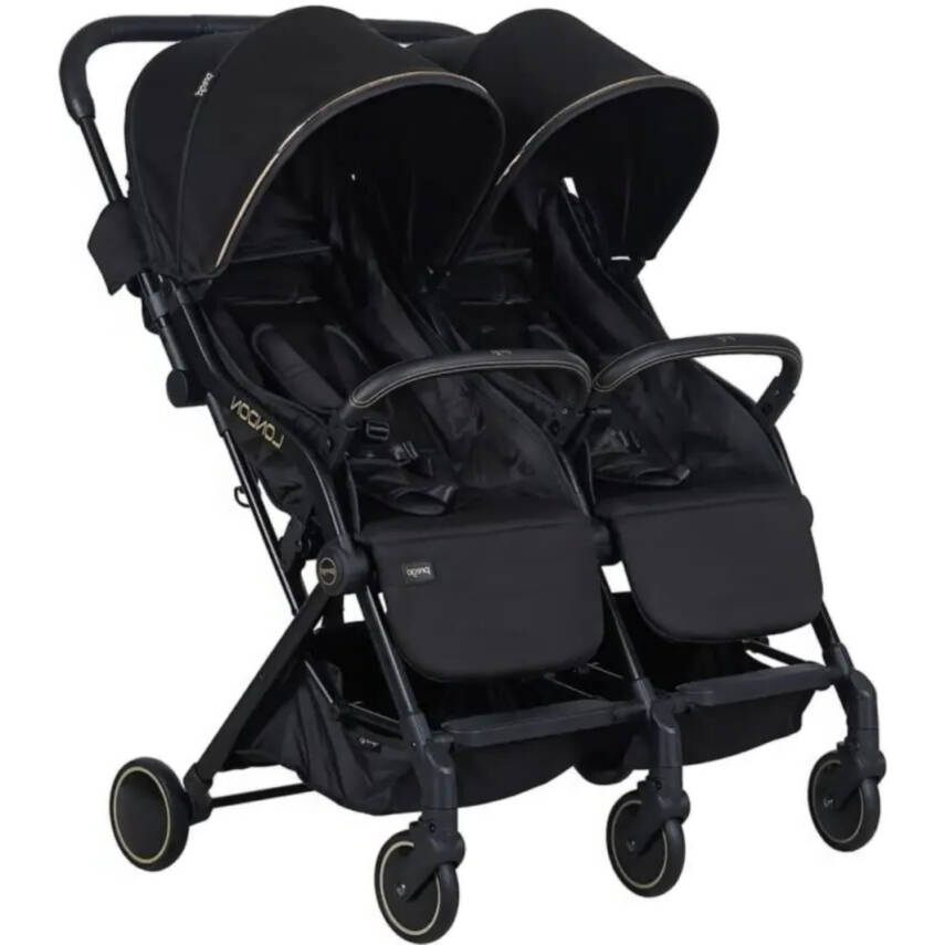 Prego 2236 London Yanyana İkiz Bebek Arabası Siyah - 1
