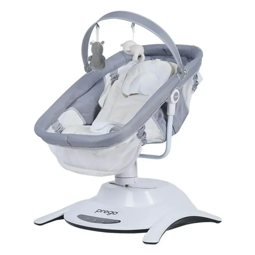 Prego 4086 Yummy Portbebeli Müzikli Elektrikli Sallanabilir Beşik Gri - 1
