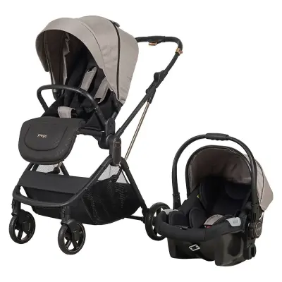 Prego Arteon Çift Yönlü Travel Sistem- Seyahat Sistem Hafif Kolay Katlanabilir Bebek Arabası Bej 2244