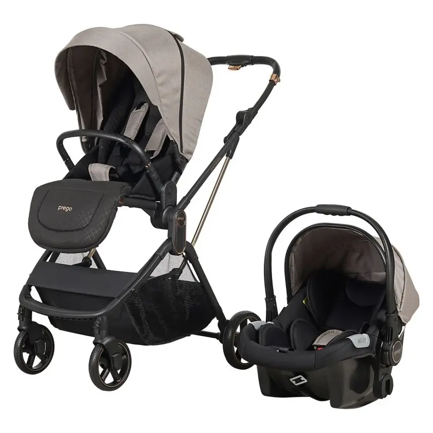 Prego Arteon Çift Yönlü Travel Sistem- Seyahat Sistem Hafif Kolay Katlanabilir Bebek Arabası Bej 2244 - 1