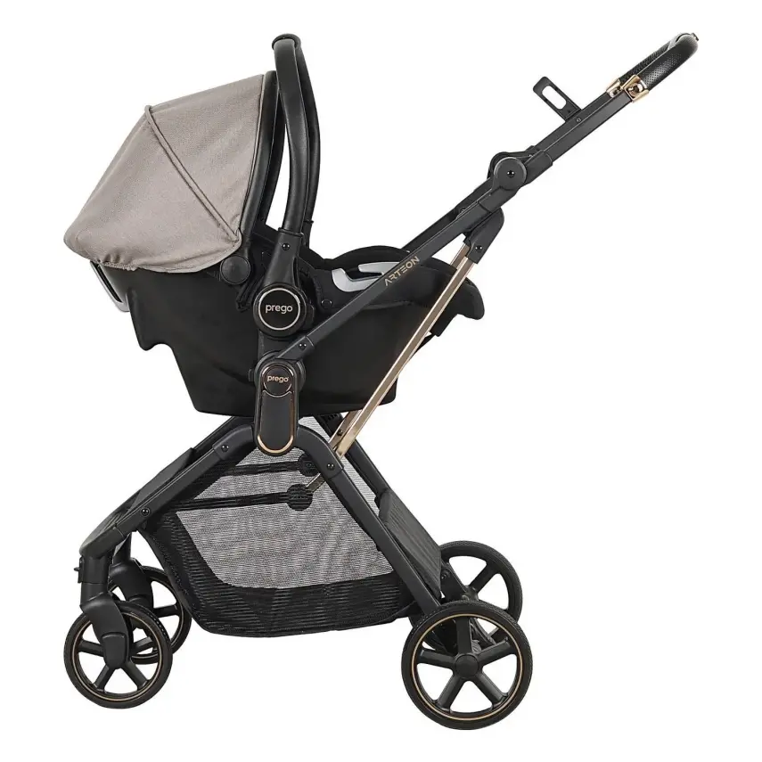 Prego Arteon Çift Yönlü Travel Sistem- Seyahat Sistem Hafif Kolay Katlanabilir Bebek Arabası Bej 2244 - 5